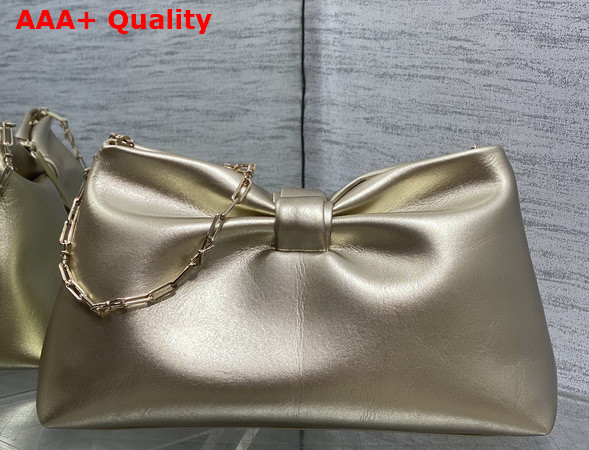 Dior Medium Dior Bow Bag in Gold Lambskin Replica