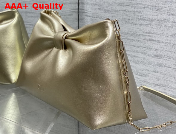 Dior Medium Dior Bow Bag in Gold Lambskin Replica