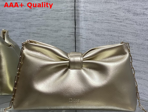 Dior Medium Dior Bow Bag in Gold Lambskin Replica