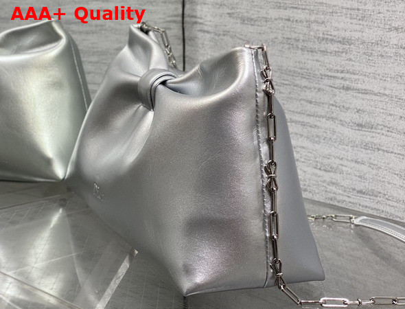 Dior Medium Dior Bow Bag in Silver Lambskin Replica