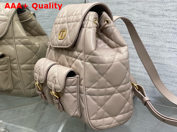 Dior Medium Dior Caro Backpack in Beige Macrocannage Lambskin Replica