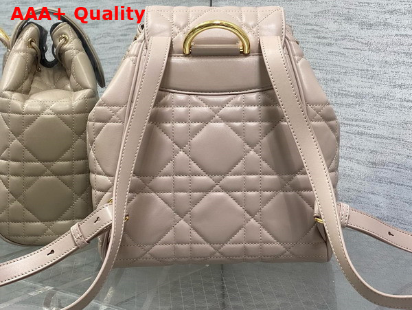 Dior Medium Dior Caro Backpack in Beige Macrocannage Lambskin Replica
