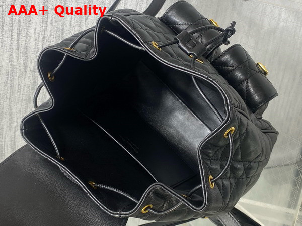 Dior Medium Dior Caro Backpack in Black Macrocannage Lambskin Replica