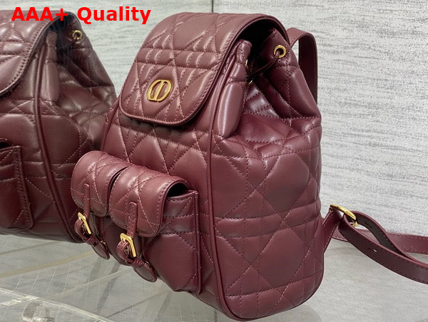 Dior Medium Dior Caro Backpack in Burgundy Macrocannage Lambskin Replica