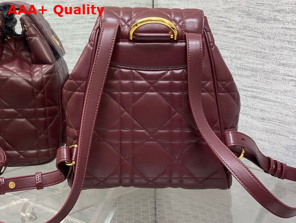 Dior Medium Dior Caro Backpack in Burgundy Macrocannage Lambskin Replica