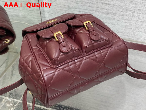 Dior Medium Dior Caro Backpack in Burgundy Macrocannage Lambskin Replica