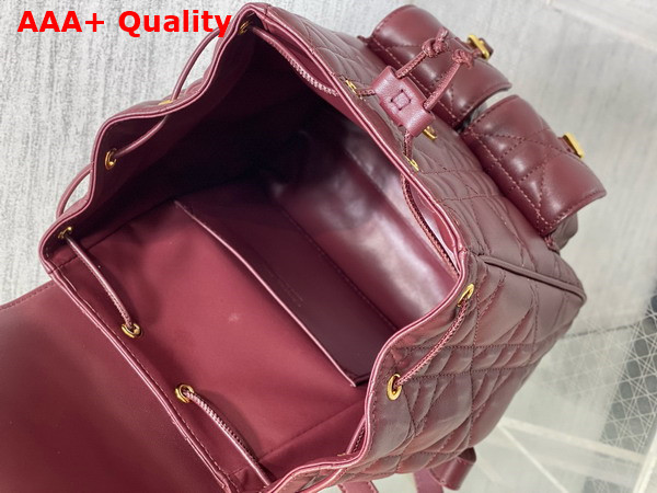Dior Medium Dior Caro Backpack in Burgundy Macrocannage Lambskin Replica
