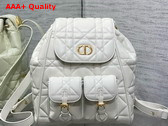 Dior Medium Dior Caro Backpack in Latte Macrocannage Lambskin Replica