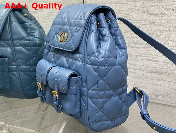 Dior Medium Dior Caro Backpack in Sky Blue Macrocannage Lambskin Replica