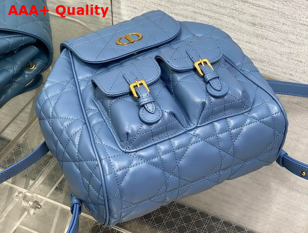Dior Medium Dior Caro Backpack in Sky Blue Macrocannage Lambskin Replica