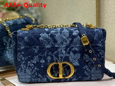 Dior Medium Dior Caro Bag Blue Dior Flowers Cannage Denim Replica