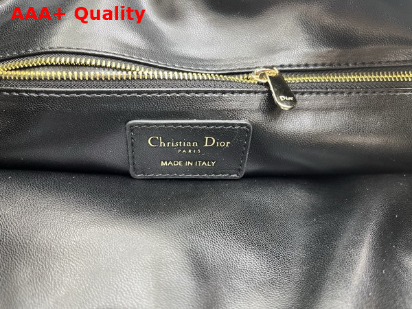 Dior Medium Dior Crunchy Bag Black Puffy Macrocannage Calfskin Replica