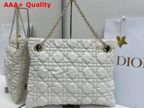 Dior Medium Dior Crunchy Bag Latte Puffy Macrocannage Calfskin Replica