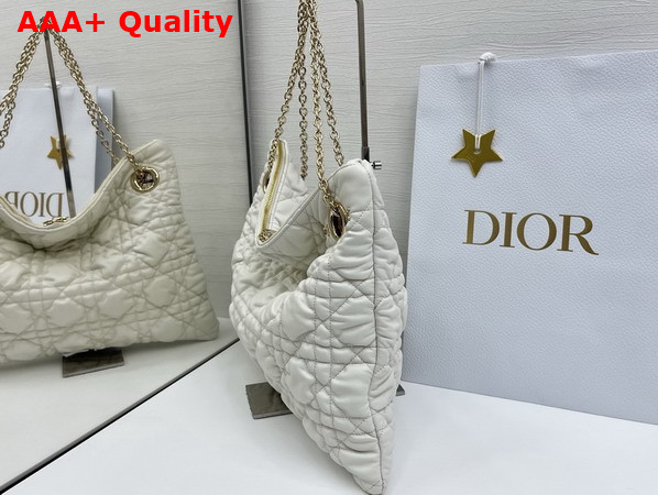 Dior Medium Dior Crunchy Bag Latte Puffy Macrocannage Calfskin Replica