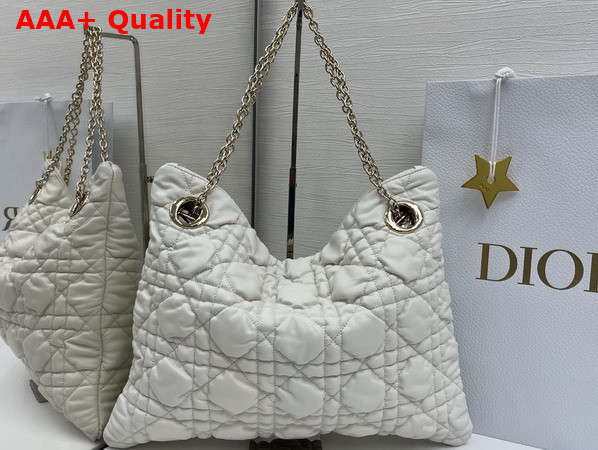 Dior Medium Dior Crunchy Bag Latte Puffy Macrocannage Calfskin Replica