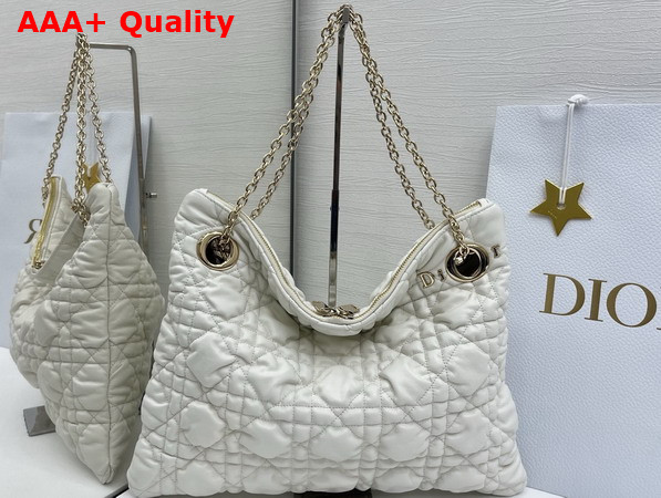 Dior Medium Dior Crunchy Bag Latte Puffy Macrocannage Calfskin Replica