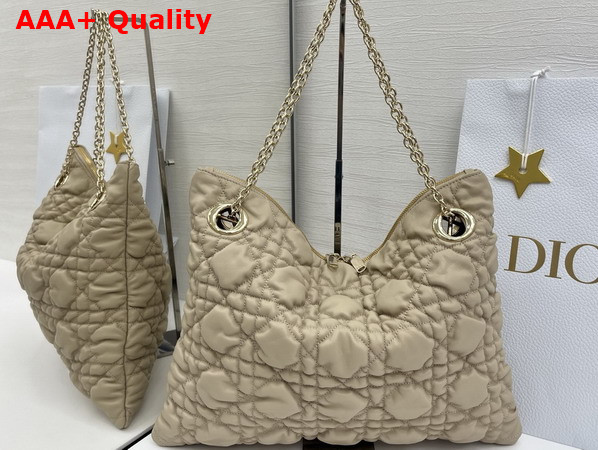 Dior Medium Dior Crunchy Bag Sand Colored Puffy Macrocannage Calfskin Replica