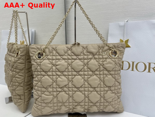 Dior Medium Dior Crunchy Bag Sand Colored Puffy Macrocannage Calfskin Replica