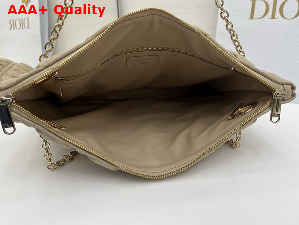 Dior Medium Dior Crunchy Bag Sand Colored Puffy Macrocannage Calfskin Replica