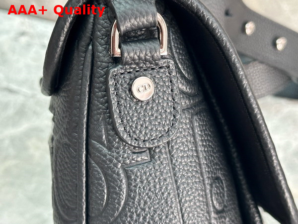 Dior Medium Dior Daily Messenger Bag with Flap Black Dior Gravity Leather and Black Grained Calfskin Replica