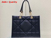 Dior Medium Dior Essential Tote Bag Black Archicannage Calfskin Replica