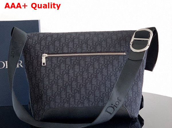 Dior Medium Dior Jett Messenger Bag with Flap Black Dior Oblique Jacquard Replica