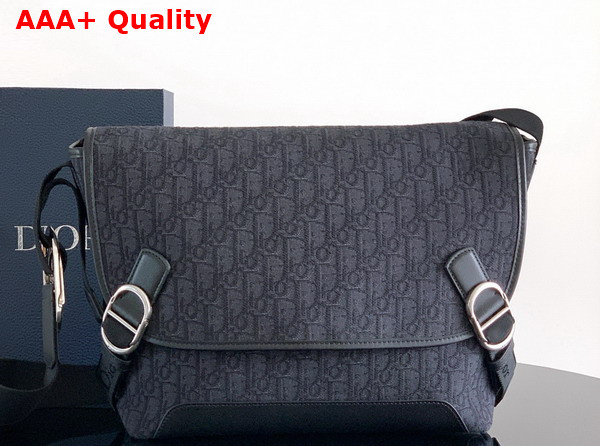 Dior Medium Dior Jett Messenger Bag with Flap Black Dior Oblique Jacquard Replica