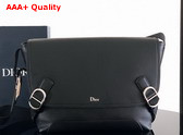 Dior Medium Dior Jett Messenger Bag with Flap Black Grained Calfskin Replica