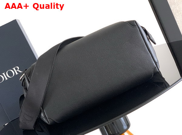 Dior Medium Dior Jett Messenger Bag with Flap Black Grained Calfskin Replica