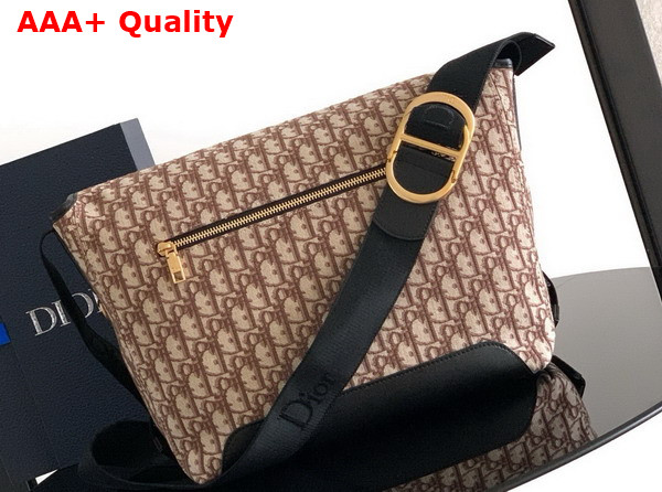 Dior Medium Dior Jett Messenger Bag with Flap Brown Dior Oblique Jacquard Replica