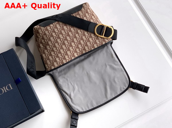 Dior Medium Dior Jett Messenger Bag with Flap Brown Dior Oblique Jacquard Replica