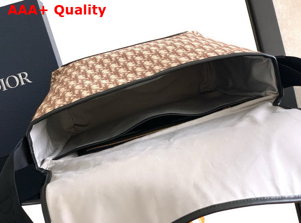 Dior Medium Dior Jett Messenger Bag with Flap Brown Dior Oblique Jacquard Replica