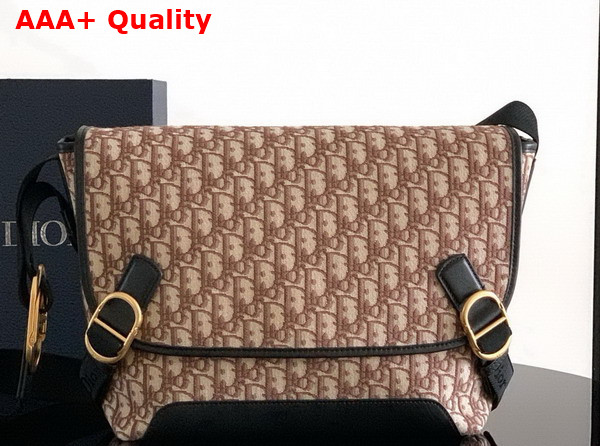 Dior Medium Dior Jett Messenger Bag with Flap Brown Dior Oblique Jacquard Replica