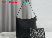 Dior Medium Dior Medaillon Bucket Bag in Black Grained Calfskin Replica