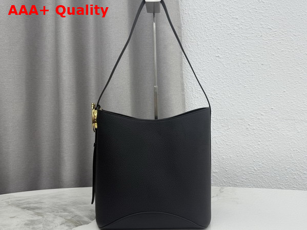 Dior Medium Dior Medaillon Bucket Bag in Black Grained Calfskin Replica