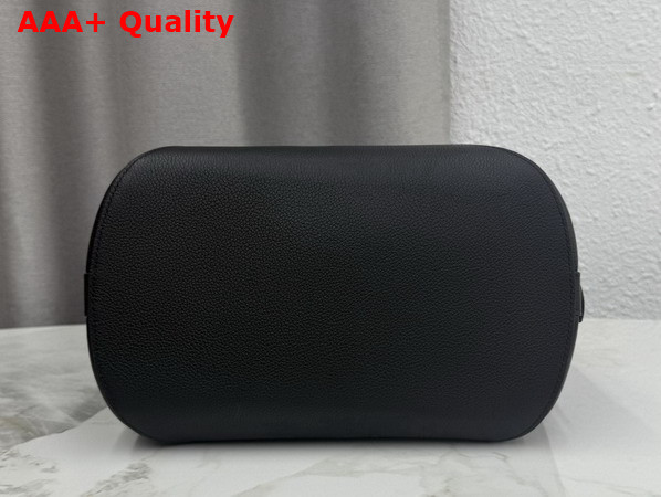 Dior Medium Dior Medaillon Bucket Bag in Black Grained Calfskin Replica