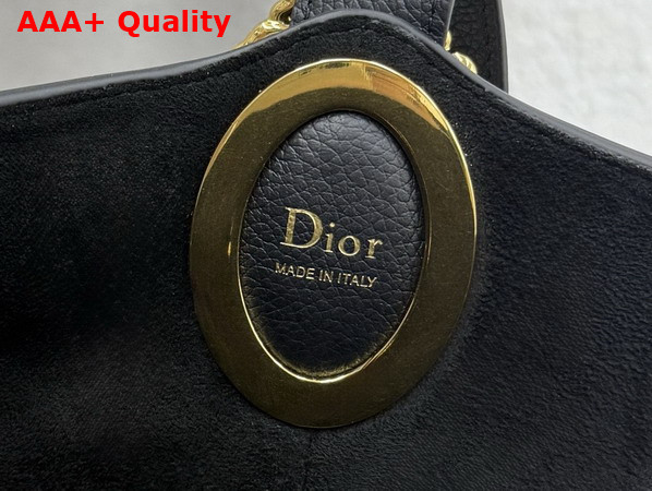 Dior Medium Dior Medaillon Bucket Bag in Black Grained Calfskin Replica