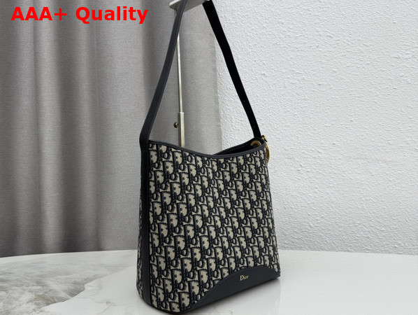 Dior Medium Dior Medaillon Bucket Bag in Blue Dior Oblique Jacquard Replica