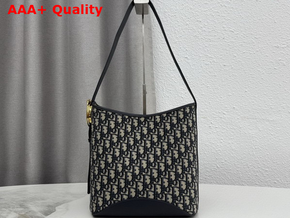 Dior Medium Dior Medaillon Bucket Bag in Blue Dior Oblique Jacquard Replica