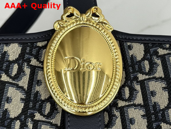 Dior Medium Dior Medaillon Bucket Bag in Blue Dior Oblique Jacquard Replica