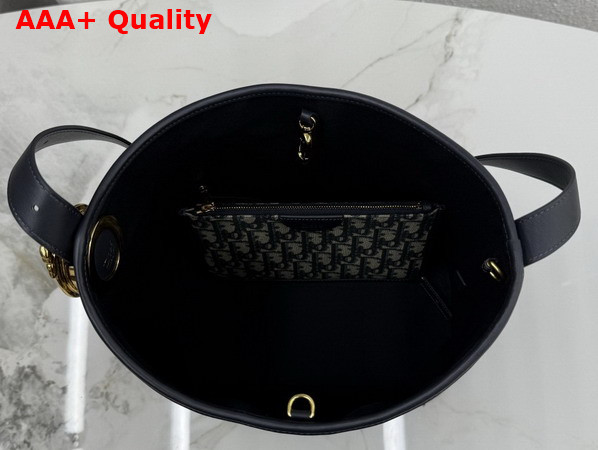 Dior Medium Dior Medaillon Bucket Bag in Blue Dior Oblique Jacquard Replica