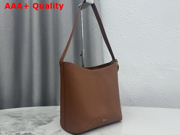 Dior Medium Dior Medaillon Bucket Bag in Brown Grained Calfskin Replica