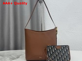 Dior Medium Dior Medaillon Bucket Bag in Brown Grained Calfskin Replica