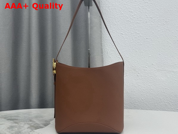 Dior Medium Dior Medaillon Bucket Bag in Brown Grained Calfskin Replica