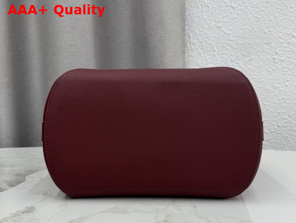 Dior Medium Dior Medaillon Bucket Bag in Burgundy Grained Calfskin Replica