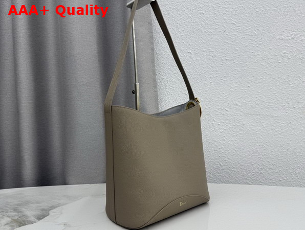 Dior Medium Dior Medaillon Bucket Bag in Elephant Gray Grained Calfskin Replica