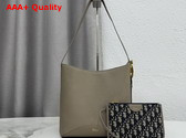 Dior Medium Dior Medaillon Bucket Bag in Elephant Gray Grained Calfskin Replica