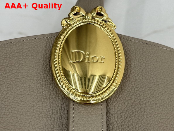 Dior Medium Dior Medaillon Bucket Bag in Elephant Gray Grained Calfskin Replica