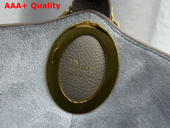 Dior Medium Dior Medaillon Bucket Bag in Elephant Gray Grained Calfskin Replica