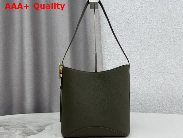 Dior Medium Dior Medaillon Bucket Bag in Khaki Grained Calfskin Replica